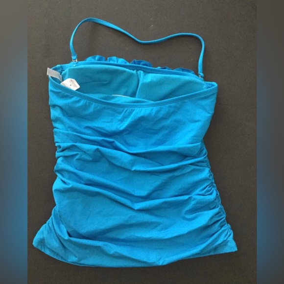 Kenneth Cole Tummy Toner Tankini Top Swimsuit Women’s size S Turquoise blue - Picture 12 of 14